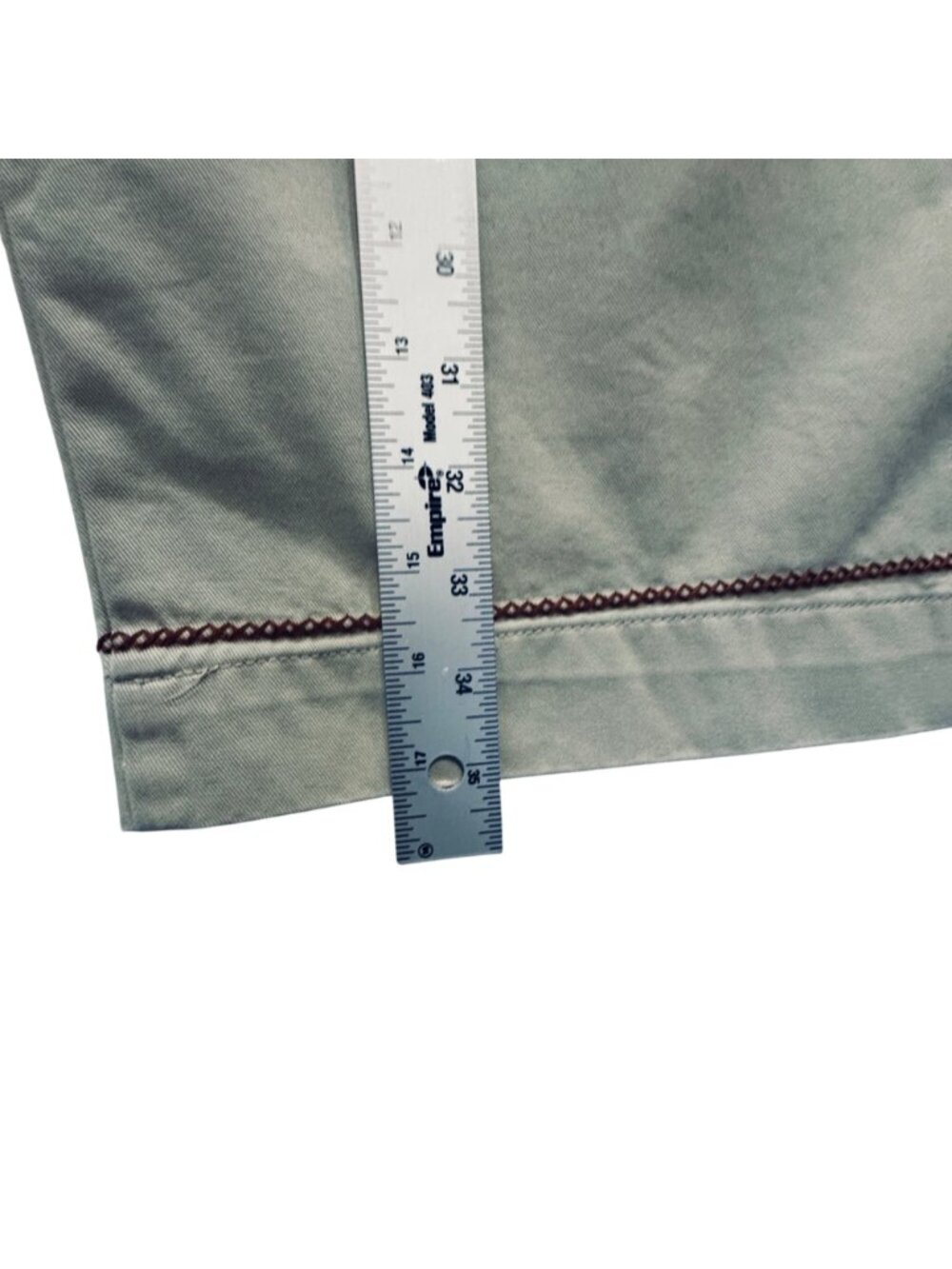 Vintage 90s Gap Clean Cut Khaki Capris Size 16 Chinos Embroidered Floral Artsy - Picture 10 of 13